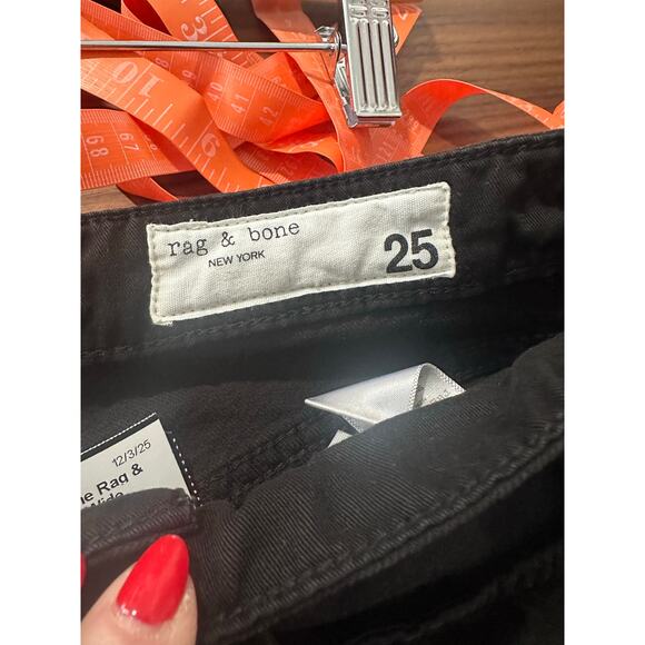 Rag & Bone Logan Mid Rise Wide Leg Black Jeans Size 25 - Picture 7 of 8